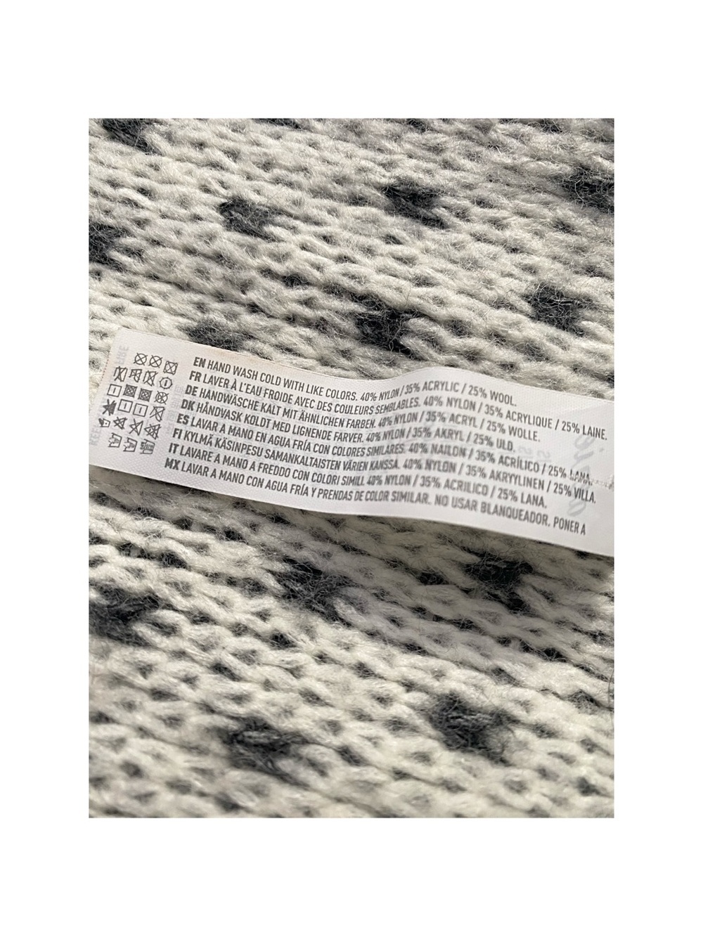 Aerie Black & White Wool Blend Scarf - Picture 6 of 6